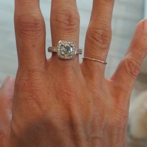 Moissanite and Silver Ring